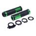 Set mansoane moto cauciuc/metal 654, culoare negru/verde