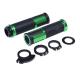 Set mansoane moto cauciuc/metal 654, culoare negru/verde