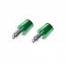 Set 2 capeti ghidon conici moto din metal, pentru motociclete, culoare verde, diametru 17.7mm