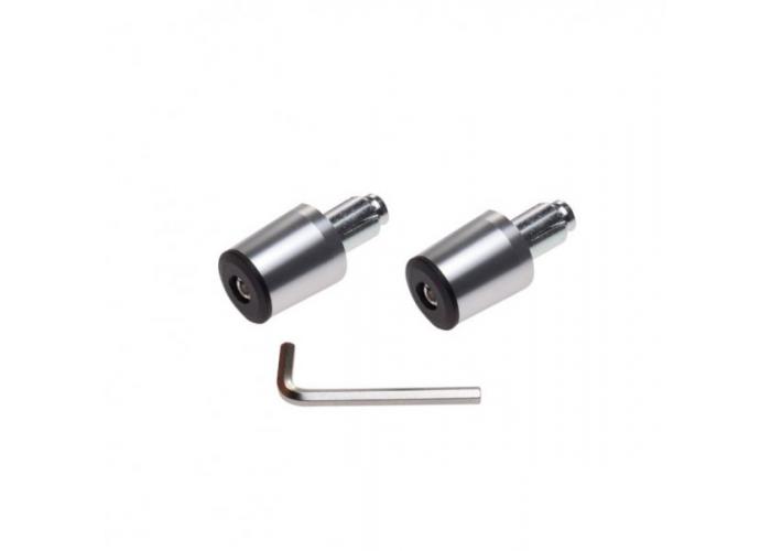 Set 2 capeti ghidon conici, pentru motociclete, culoare argintiu, diametru 17.7mm