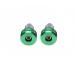 Set 2 capeti ghidon moto rotunzi, culoare verde, diametru 17,7 mm