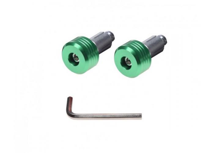 Set 2 capeti ghidon moto rotunzi, culoare verde, diametru 17,7 mm