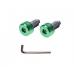 Set 2 capeti ghidon moto rotunzi, culoare verde, diametru 17,7 mm