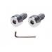 Set 2 capeti ghidon moto rotunzi, culoare argintiu, diametru 17,7 mm