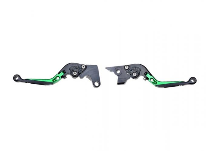 Set 2 manete frana si ambreiaj reglabile si rabatabile Yamaha FZ6 04-10/FZ8 11-15/MT07 14-16/MT09 14-16, culoare verde