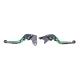 Set 2 manete frana si ambreiaj reglabile Kawasaki ZX6R 00-04,ZX10R 04-05/Z1000 03-06/Versys 1000 12-14, culoare verde