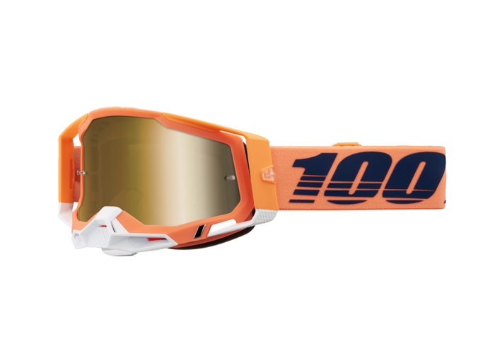 Ochelari cross/atv 100% Racecraft 2 Coral, lentila oglinda, culoare rama coral