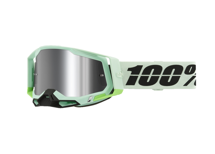 Ochelari cross/atv 100% Racecraft 2 Palomar, lentila oglinda, culoare rama verde menta