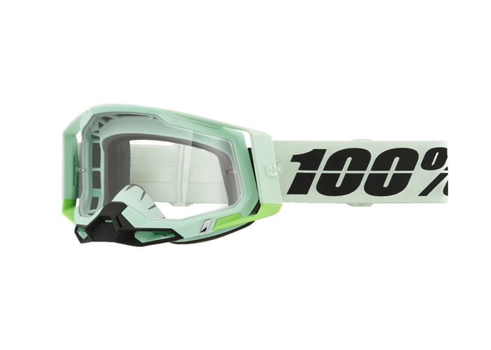 Ochelari cross/atv 100% Racecraft 2 Palomar, lentila transparenta, culoare rama verde menta