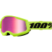 Ochelari cross/atv 100% Strata 2 Neon Yel, lentila oglinda, culoare rama galben neon