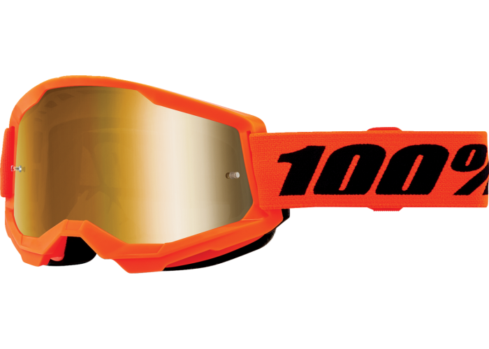 Ochelari cross/atv 100% Strata 2 Junior Orange, lentila oglinda, culoare rama portocaliu