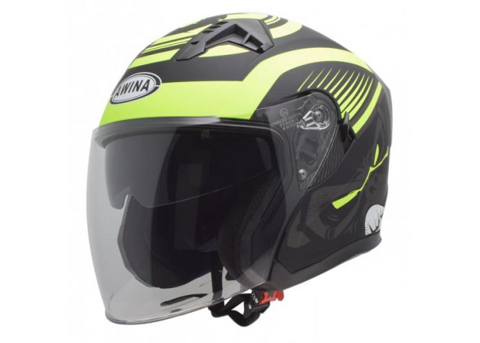 Casca moto semi-integrala Jk528, culoare negru/galben mat, marime M