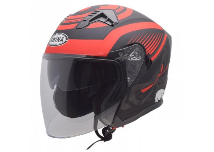 Casca moto semi-integrala Jk528, culoare rosu/negru mat, marime M