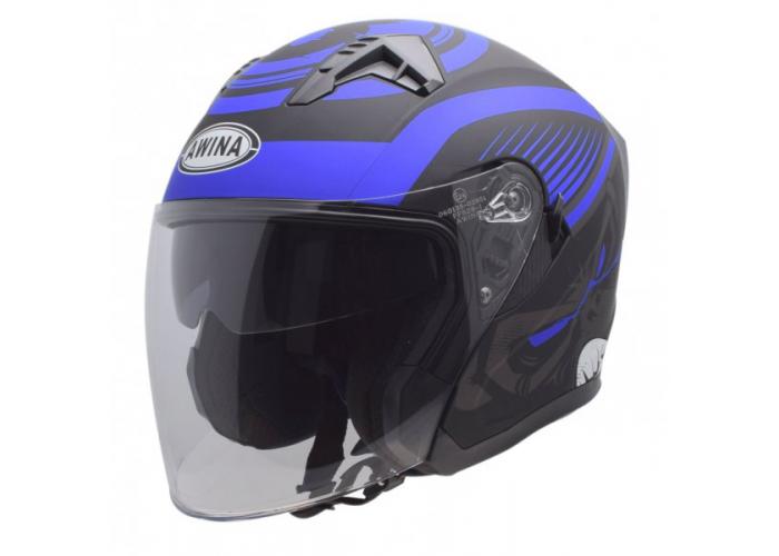 Casca moto semi-integrala Jk528, culoare albastru/negru mat, marime XS