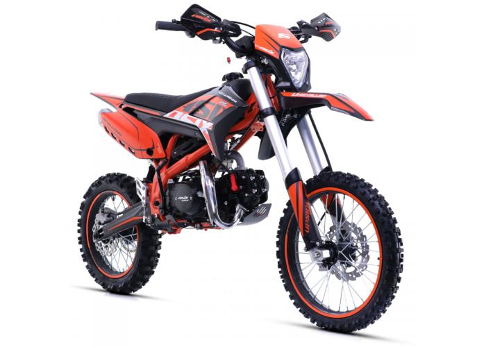 Motocicleta Enduro/Cross Asix Lizzard 125cc, 4T, roti 17"/14", 4 viteze, pornire electromotor, culoare negru/portocaliu