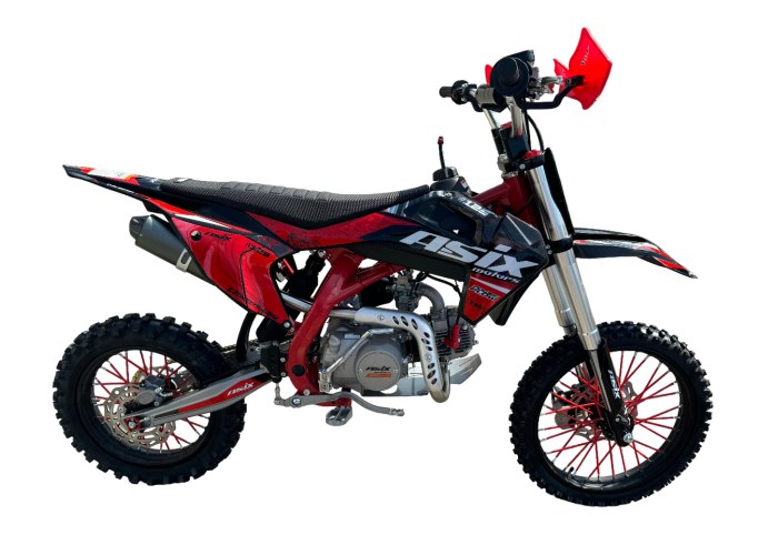 Motocicleta Enduro/Cross Asix DT125cc, 4T, roti 17"/14", pornire electromotor, culoare rosu/negru