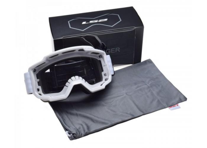 Ochelari cross/enduro/atv LS2, lentila transparenta, culoare alb