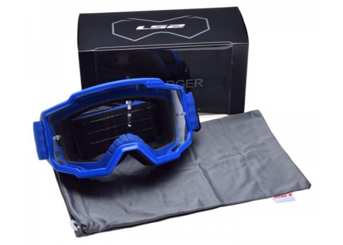 Ochelari cross/enduro/atv LS2, lentila transparenta, culoare albastru