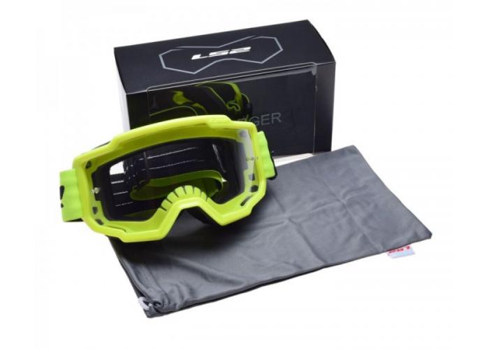 Ochelari cross/enduro/atv LS2, lentila transparenta, culoare galben fluo