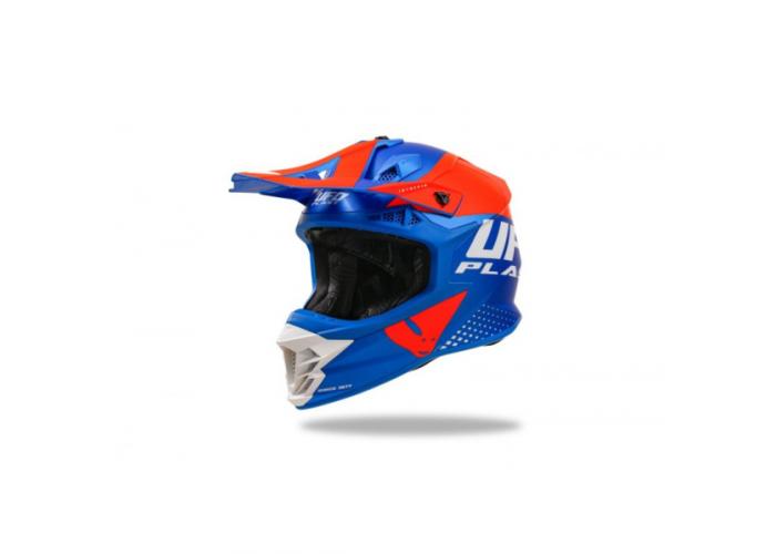 Casca motocross/enduro Ufo Plast Intrepid, culoare albastru/portocaliu, marime XL