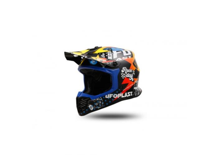 Casca motocross/enduro copii Ufo Plast Korey, culoare multicolor, marime YM(49-50cm)