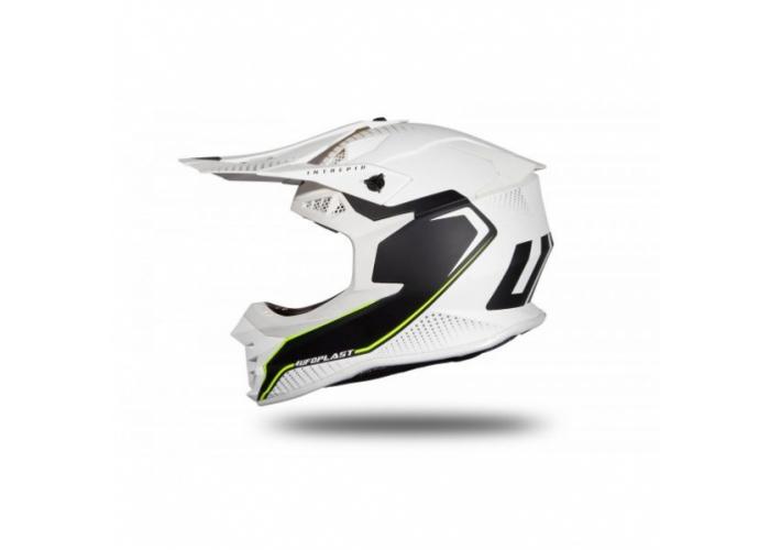 Casca motocross/enduro Ufo Plast Intrepid, culoare alb/negru mat, marime M