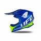 Casca motocross/enduro Ufo Plast Intrepid, culoare albastru/verde fluo, marime XL