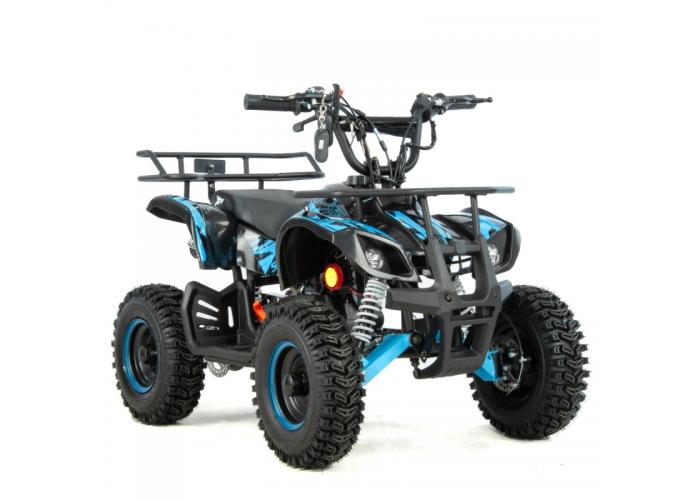 Mini atv XTR M7, roti 6 inch, 50cc, 2 timpi, pornire la buton, culoare negru/albastru 