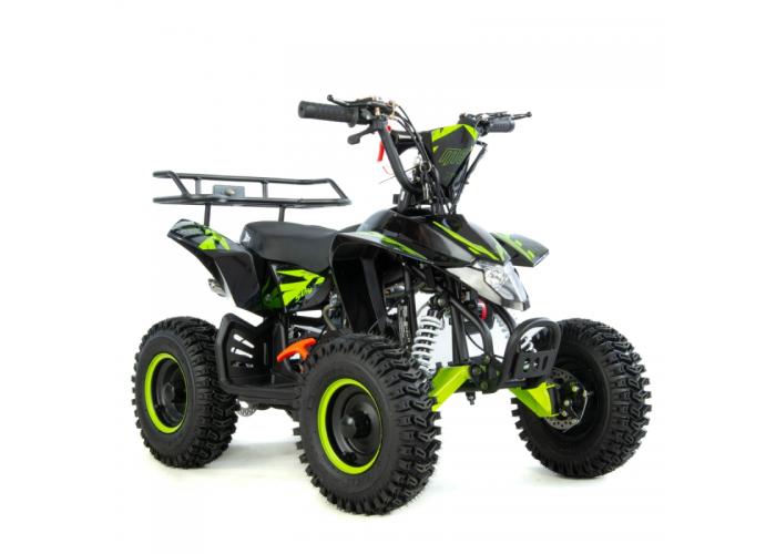 Mini atv XTR M8, roti 6 inch, 50cc, 2 timpi, pornire la sfoara, culoare negru/verde