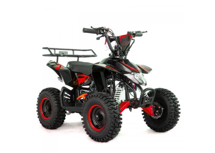 Mini atv XTR M8, roti 6 inch, 50cc, 2 timpi, pornire la sfoara, culoare negru/rosu