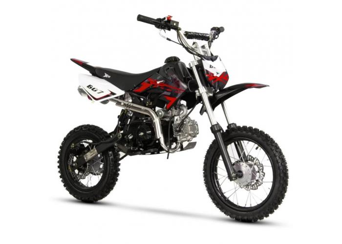 Motocicleta Cross/Enduro copii 4T XTR 607, 125cc, roti 17/14, pornire electromotor, culoare negru/rosu