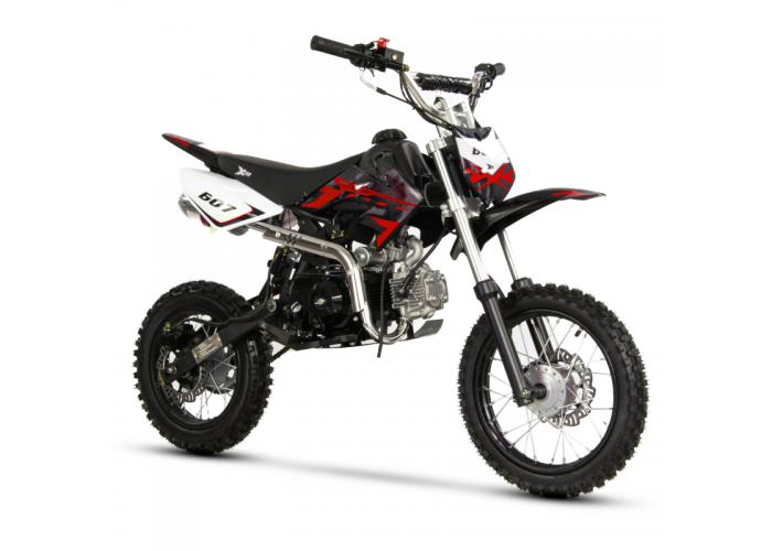 Motocicleta Cross/Enduro copii 4T XTR 607, 125cc, roti 17/14, pornire pedala, culoare negru/rosu