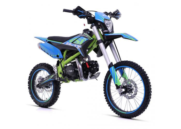 Motocicleta Enduro/Cross Asix Lizzard 125cc, 4T, roti 19"/16", 4 viteze, pornire electromotor, culoare albastru/lime