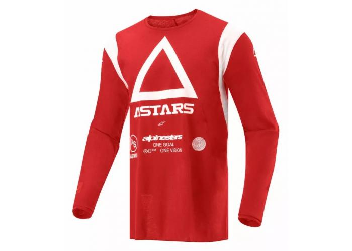 Tricou atv/cross Alpinestars Techdura, culoare rosu/alb, marime 2XL