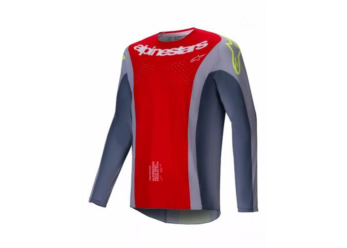 Tricou atv/cross Alpinestars Techstar Melt, culoare rosu/galben/gri, marime S