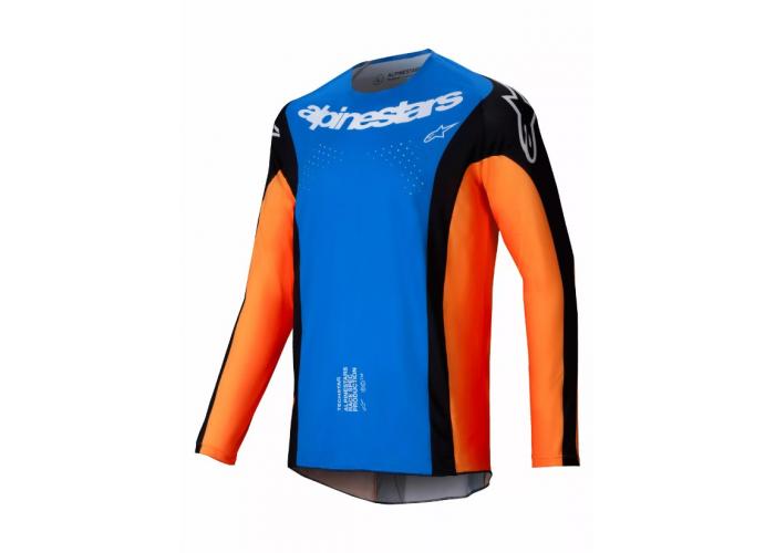 Tricou atv/cross Alpinestars Techstar Melt, culoare albastru/portocaliu/alb, marime L