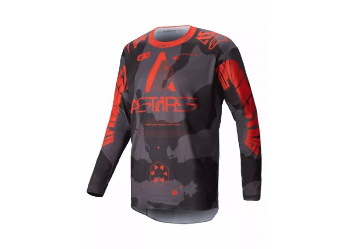 Tricou atv/cross Alpinestars Racer Hollow, culoare gri/portocaliu, marime M