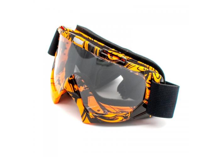 Ochelari cross/atv/enduro, XTR, lentila transparenta, culoare rama portocaliu/negru