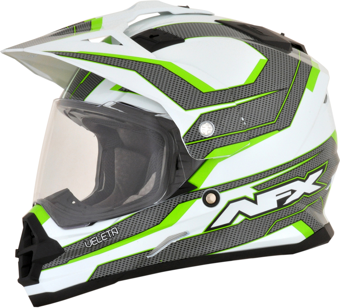 Casca Cross/atv Afx Fx-39 Veleta Dual Sport Culoare Verde/alb/gri Marime Xs