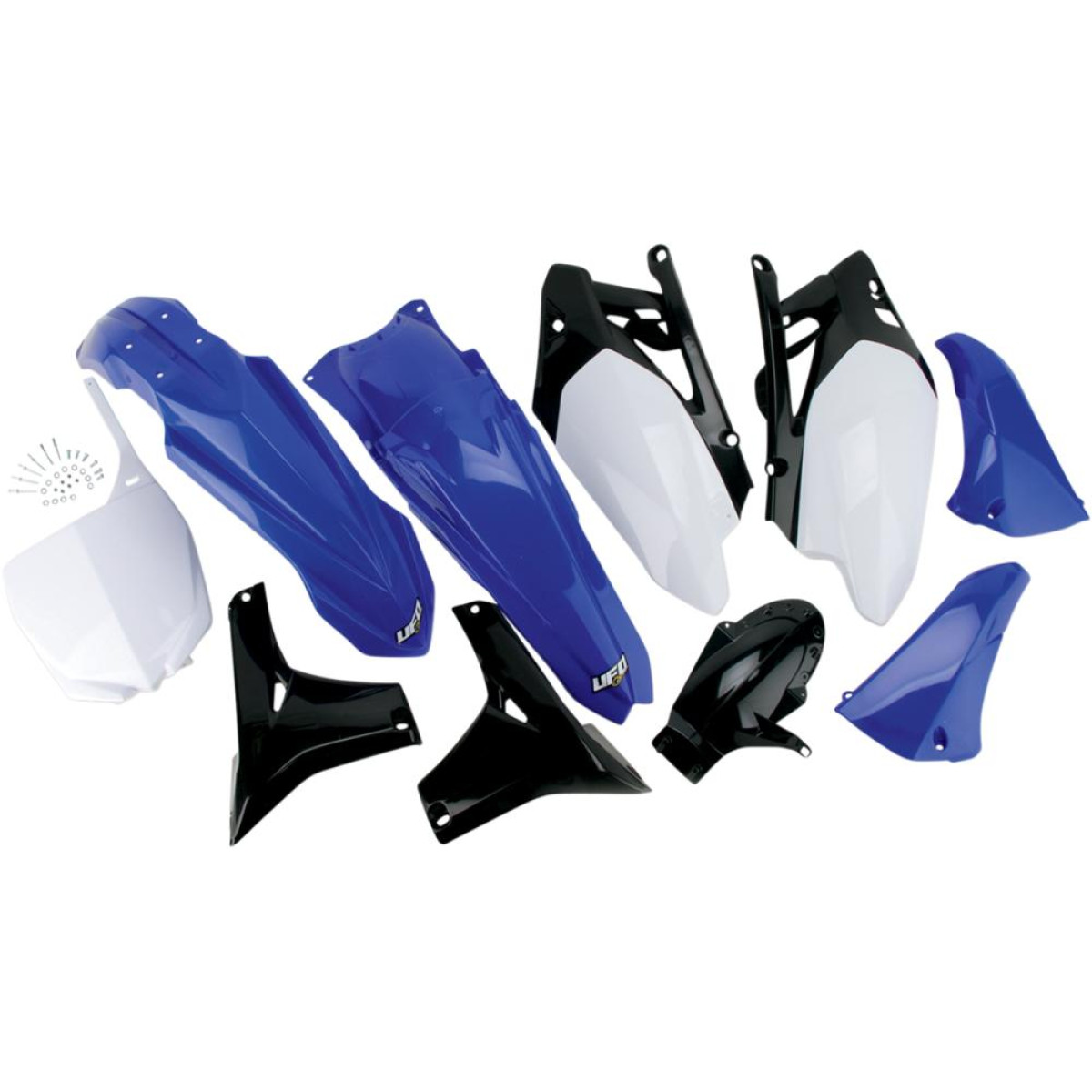 Kit plastice yamaha yzf450 2010, albastru/alb/negru, culoare oem