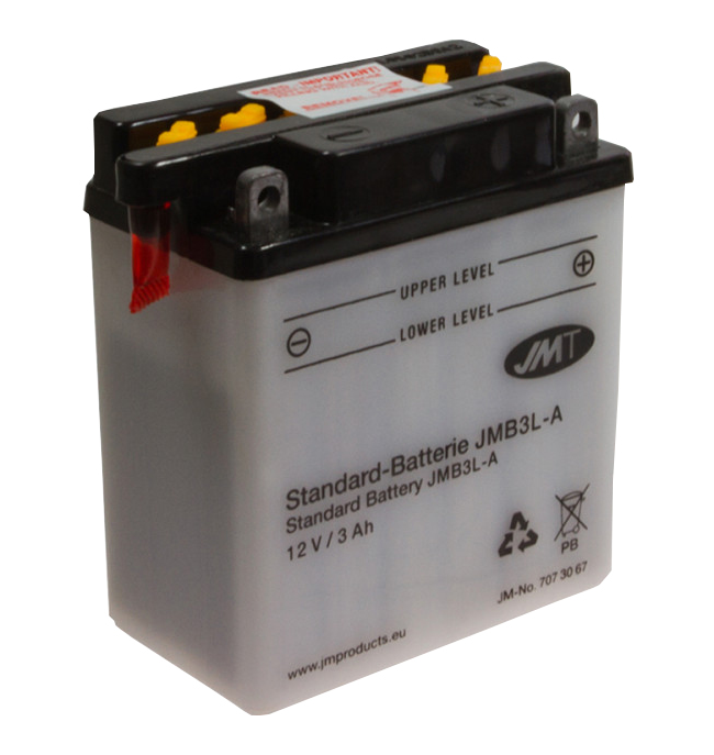 Baterie 12v3ah moto + electrolit yb3l-a jmt