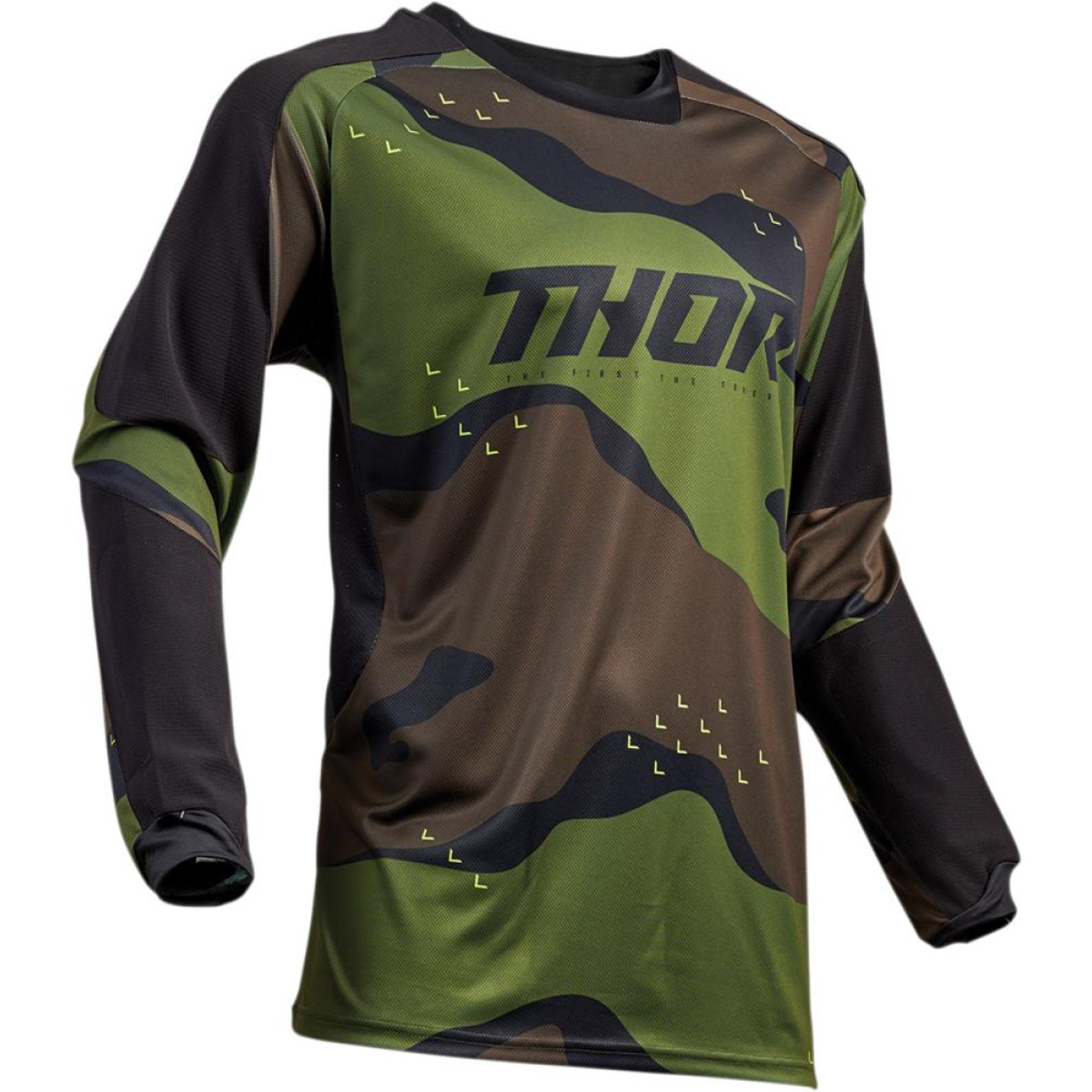 Tricou Motocross Thor Terrain Gear Verde Camo Marime Xl