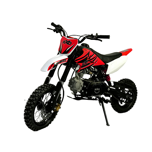 Motocicleta Cross Copii Kxd 502c - 107cc 4t Roti 10"/12" Culoare Alb/rosu , Kick Starter