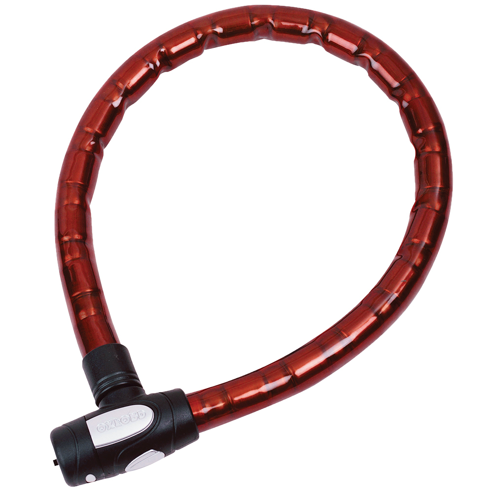 Cablu antifurt oxford barrier, rosu (1.4m x 25mm)