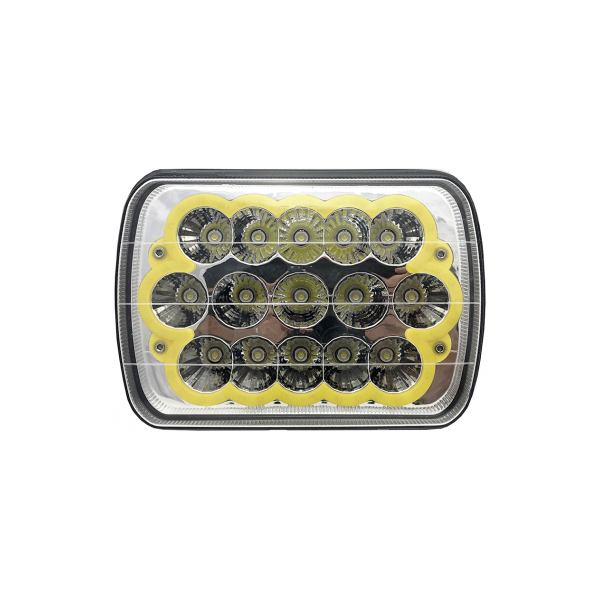 Proiector moto/atv cu 3 moduri de lumina, 61 led-uri, 12v-24v/24w - lumina alb/rece, galben