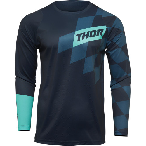 Tricou Atv/cross Copii Thor Sector Birdrock, Culoare Bleumarin/menta, Marime 2xs