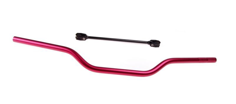 Ghidon moto leoshi, prindere 22mm, material aluminiu, culoare rosu
