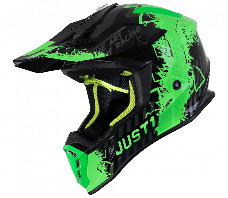 Casca motocross/atv just1 j38, culoare verde/galben fluo, marime xs