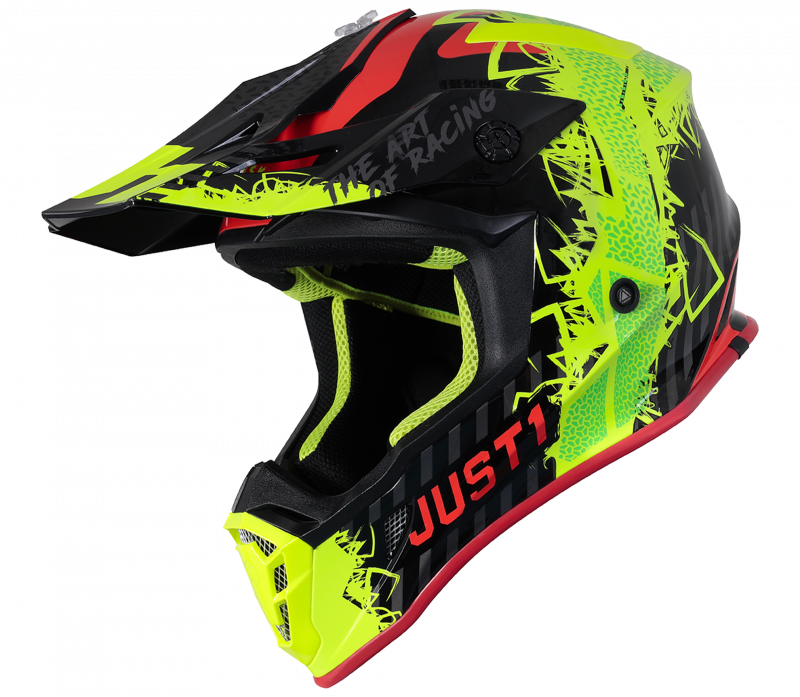 Casca motocross/atv just 1 j38 mask, culoare verde/negru/rosu, marime l