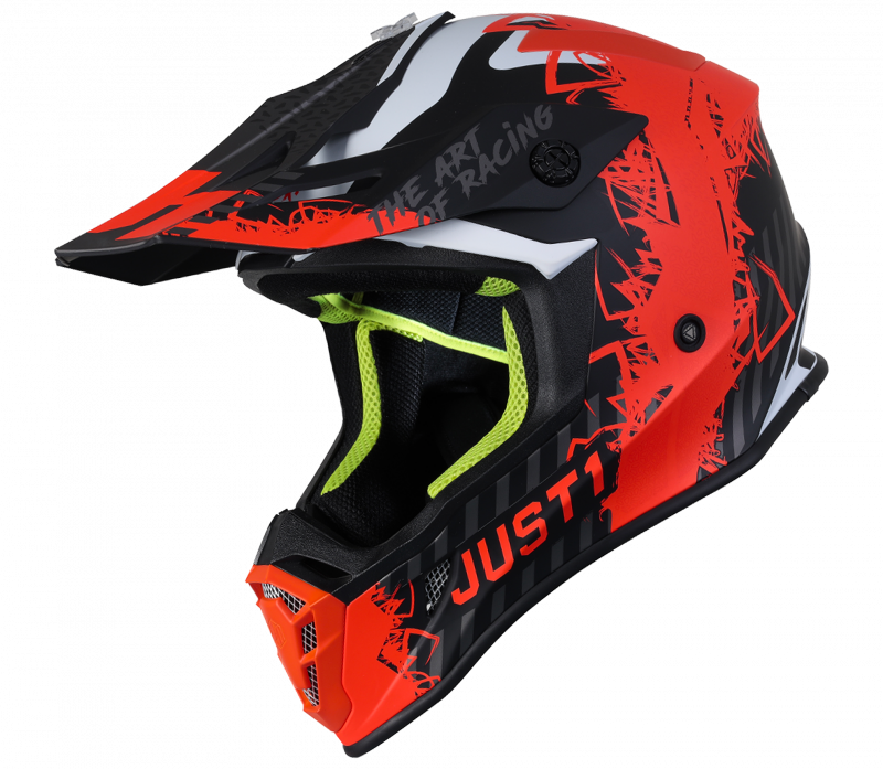 Casca Motocross/atv Just1 Mask, Culoare Portocaliu Fluorescent / Negru Mat, Marime L